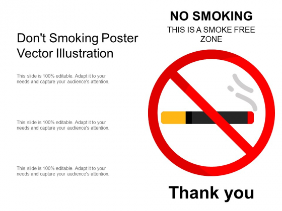 Dont Smoking Poster Vector Illustration Ppt PowerPoint Presentation Portfolio Layout PDF