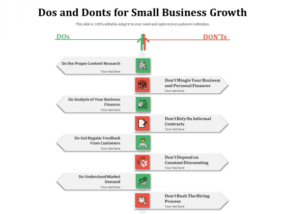 Dos And Donts For Small Business Growth Ppt PowerPoint Presentation File Designs PDF