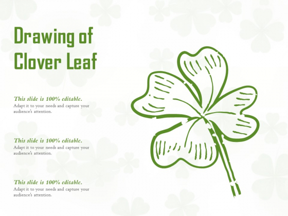 Drawing Of Clover Leaf Ppt PowerPoint Presentation Ideas Themes
