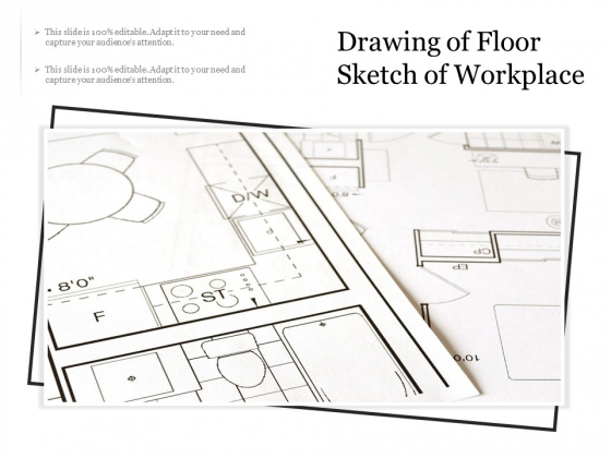Drawing Of Floor Sketch Of Workplace Ppt PowerPoint Presentation Portfolio Smartart PDF