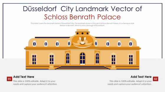 Dusseldorf City Landmark Vector Of Schloss Benrath Palace PowerPoint Presentation PPT Template PDF