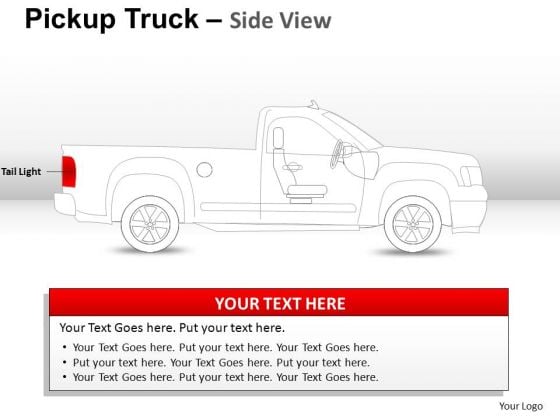 Damaged Pickup Brown Truck Side View PowerPoint Slides And Ppt Diagram Templates
