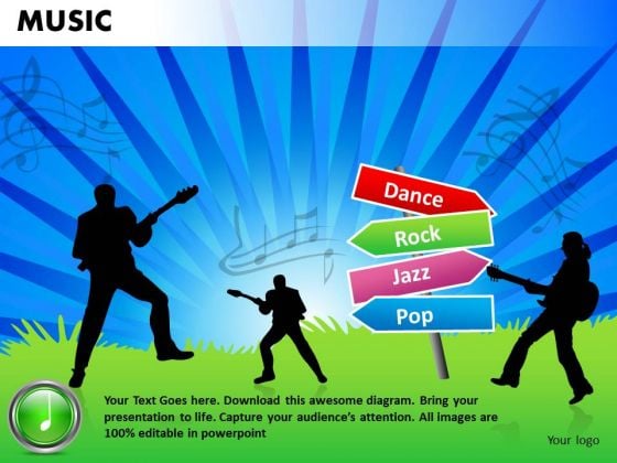 Dance Rock Jazz Pop Music PowerPoint Templates Editable Ppt Slides