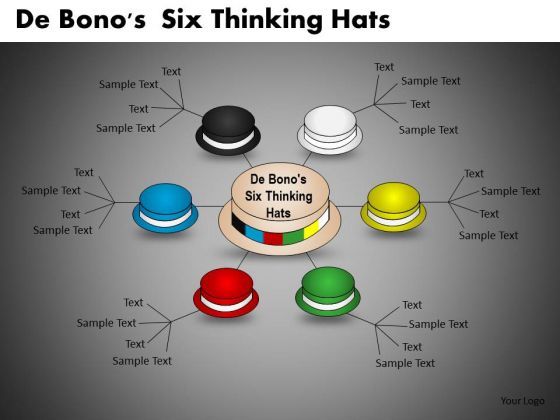 De Bonos Six Thinking Hats Network Diagram PowerPoint Ppt Slides
