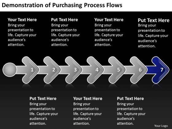 Demonstration Of Purchasing Process Flows PowerPoint Flowchart Slides