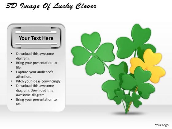 Develop Business Strategy 3d Image Of Lucky Clover Photos