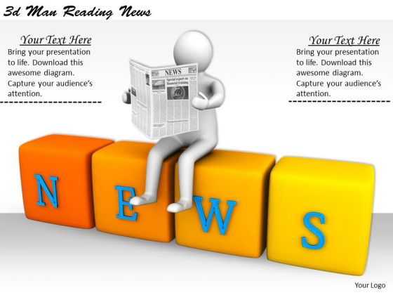 Develop Business Strategy 3d Man Reading News Concepts Develop Business Strategy 3d Man Reading News Concepts