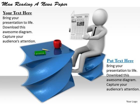 Develop Business Strategy 3d Man Reading News Paper Concepts Develop Business Strategy 3d Man Reading News Paper Concepts
