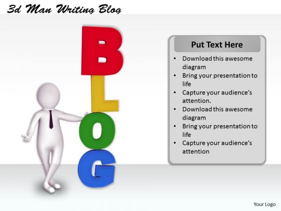 Develop Business Strategy 3d Man Writing Blog Basic Concepts Develop Business Strategy 3d Man Writing Blog Basic Concepts