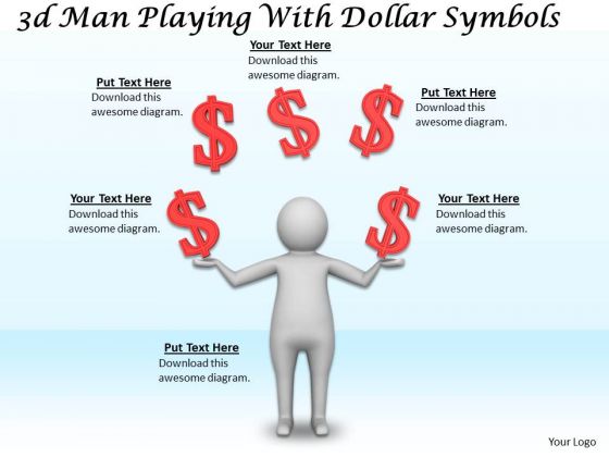 Developing Business Strategy 3d Man Playing With Dollar Symbols Character Developing Business Strategy 3d Man Playing With Dollar Symbols Character