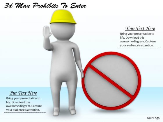 Developing Business Strategy 3d Man Prohibits To Enter Character Developing Business Strategy 3d Man Prohibits To Enter Character