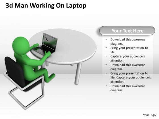 Developing Business Strategy 3d Man Working On Laptop Character Developing Business Strategy 3d Man Working On Laptop Character
