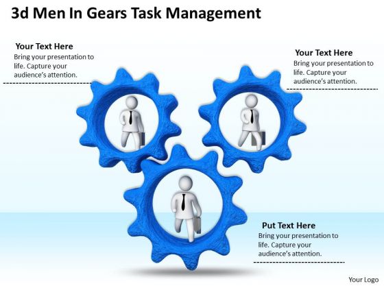 Developing Business Strategy 3d Men Gears Task Management Character Developing Business Strategy 3d Men Gears Task Management Character