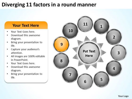 Diverging 11 Factors Round Manner Circular Flow Motion Process PowerPoint Slides Diverging 11 Factors Round Manner Circular Flow Motion Process PowerPoint Slides