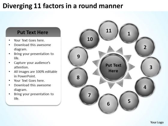 Diverging 11 Factors Round Manner Ppt Circular Motion Process PowerPoint Slides Diverging 11 Factors Round Manner Ppt Circular Motion Process PowerPoint Slides