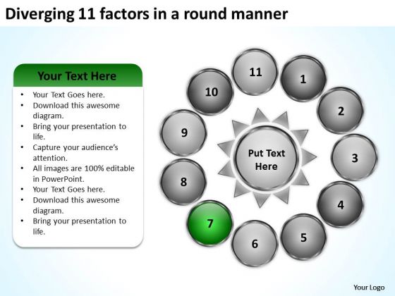 Diverging 11 Factors Round Manner Radial Process PowerPoint Slides Diverging 11 Factors Round Manner Radial Process PowerPoint Slides