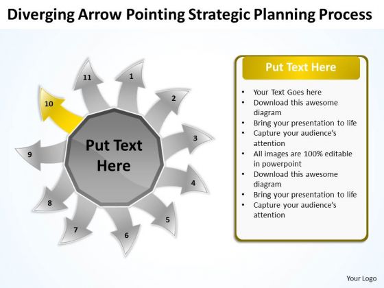 Diverging Arrow Pointing Strategic Planning Process Radial PowerPoint Slide Diverging Arrow Pointing Strategic Planning Process Radial PowerPoint Slide