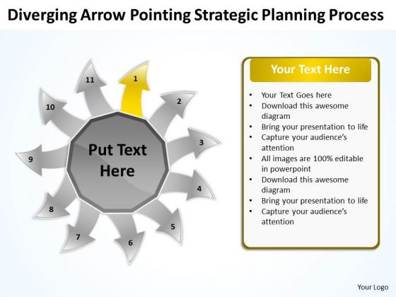 Diverging Arrow Pointing Strategic Planning Process Radial PowerPoint Slides Diverging Arrow Pointing Strategic Planning Process Radial PowerPoint Slides