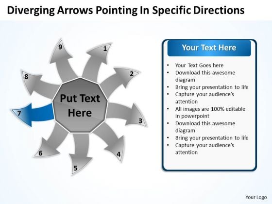 Diverging Arrows Pointing Specific Directions Cycle Process PowerPoint Slide Diverging Arrows Pointing Specific Directions Cycle Process PowerPoint Slide