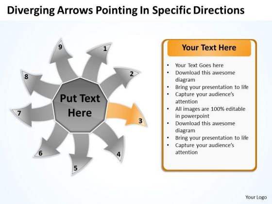 Diverging Arrows Pointing Specific Directions Cycle Process PowerPoint Slides Diverging Arrows Pointing Specific Directions Cycle Process PowerPoint Slides