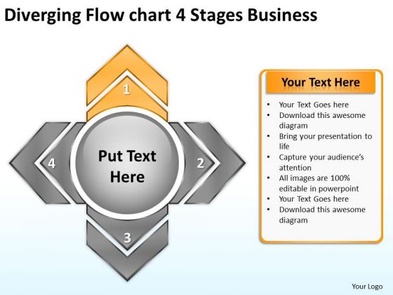 Diverging Flow Chart 4 Stages Business Circular PowerPoint Templates Diverging Flow Chart 4 Stages Business Circular PowerPoint Templates