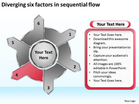 Diverging Six Factors Sequential Flow Cycle Layout Diagram PowerPoint Slides Diverging Six Factors Sequential Flow Cycle Layout Diagram PowerPoint Slides