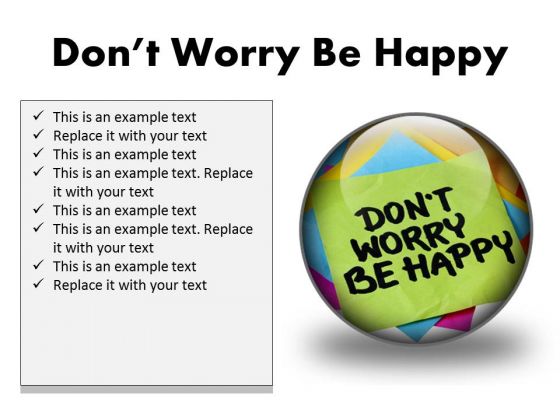 Do Not Worry Note Metaphor PowerPoint Presentation Slides C