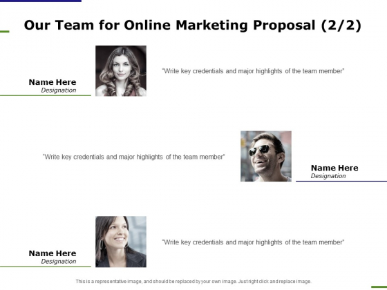 E Marketing Our Team For Online Marketing Proposal Ppt Infographic Template Deck PDF E Marketing Our Team For Online Marketing Proposal Ppt Infographic Template Deck PDF