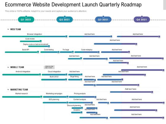 Ecommerce Website Development Launch Quarterly Roadmap Background Ecommerce Website Development Launch Quarterly Roadmap Background