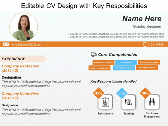Editable CV Design With Key Resposibilities Ppt PowerPoint Presentation Model Templates PDF Editable CV Design With Key Resposibilities Ppt PowerPoint Presentation Model Templates PDF