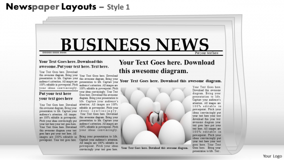 Editable Newspaper Slide Layout PowerPoint Themes