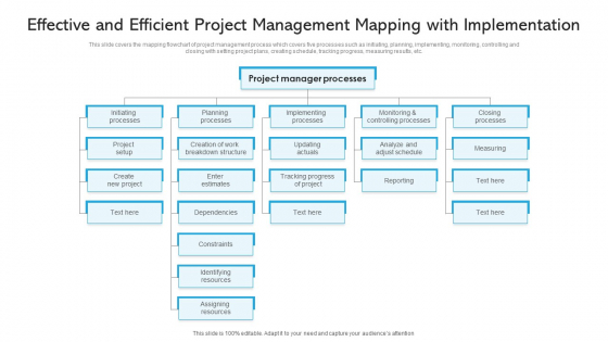 Effective And Efficient Project Management Mapping With Implementation Ppt PowerPoint Presentation File Gridlines PDF