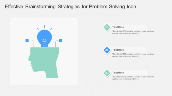 Effective Brainstorming Strategies For Problem Solving Icon Ppt Gallery Show PDF