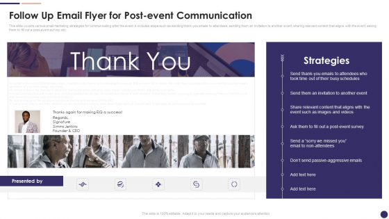 Effective Company Event Communication Plan Follow Up Email Flyer For Post Event Communication Topics PDF