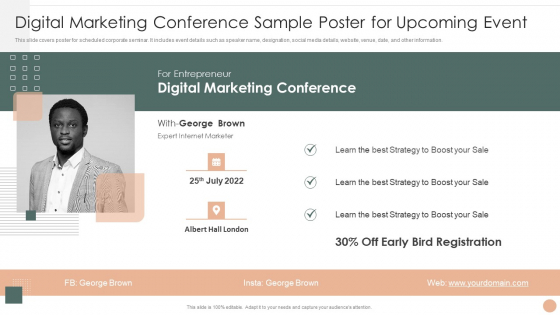 Effective Company Event Communication Tactics Digital Marketing Conference Sample Poster Mockup PDF Effective Company Event Communication Tactics Digital Marketing Conference Sample Poster Mockup PDF