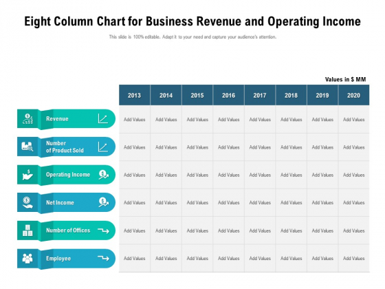 Eight Column Chart For Business Revenue And Operating Income Ppt PowerPoint Presentation Gallery Structure PDF Eight Column Chart For Business Revenue And Operating Income Ppt PowerPoint Presentation Gallery Structure PDF
