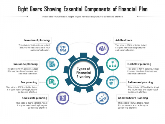 Eight Gears Showing Essential Components Of Financial Plan Ppt PowerPoint Presentation Gallery Microsoft PDF Eight Gears Showing Essential Components Of Financial Plan Ppt PowerPoint Presentation Gallery Microsoft PDF