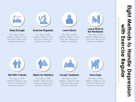 Eight Methods To Handle Depression With Exercise Regular Ppt PowerPoint Presentation Icon Slides PDF Eight Methods To Handle Depression With Exercise Regular Ppt PowerPoint Presentation Icon Slides PDF