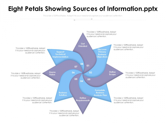 Eight Petals Showing Sources Of Information Ppt PowerPoint Presentation Layouts Aids PDF