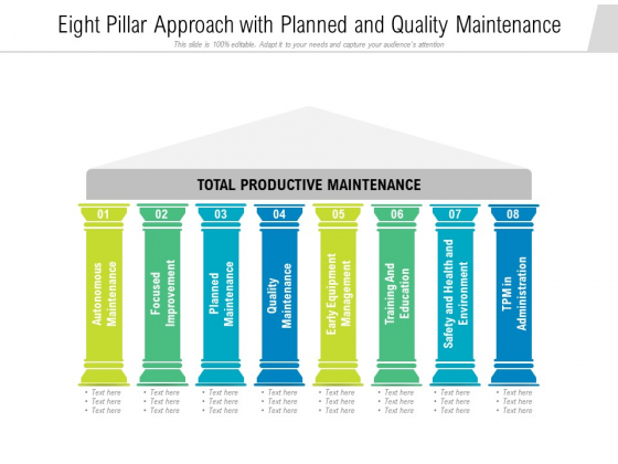 Eight Pillar Approach With Planned And Quality Maintenance Ppt PowerPoint Presentation Professional Portfolio PDF