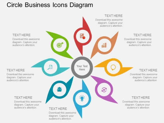 Eight Staged Circle Business Icons Diagram Powerpoint Template Eight Staged Circle Business Icons Diagram Powerpoint Template