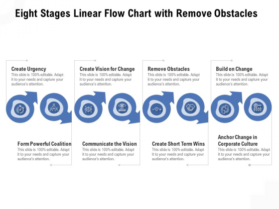 Eight Stages Linear Flow Chart With Remove Obstacles Ppt PowerPoint Presentation Gallery Graphic Images PDF Eight Stages Linear Flow Chart With Remove Obstacles Ppt PowerPoint Presentation Gallery Graphic Images PDF