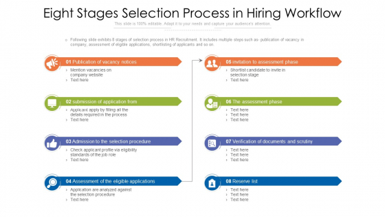 Eight Stages Selection Process In Hiring Workflow Ppt Summary Sample PDF Eight Stages Selection Process In Hiring Workflow Ppt Summary Sample PDF