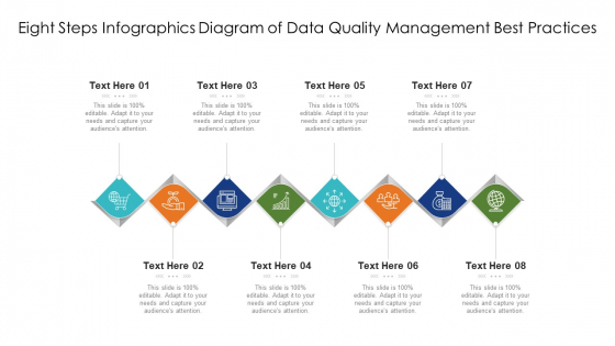 Eight Steps Infographics Diagram Of Data Quality Management Best Practices Ppt PowerPoint Presentation File Outline PDF