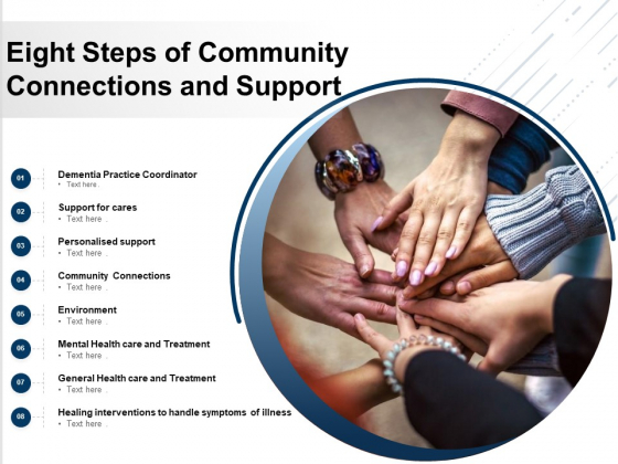 Eight Steps Of Community Connections And Support Ppt PowerPoint Presentation Inspiration Shapes PDF Eight Steps Of Community Connections And Support Ppt PowerPoint Presentation Inspiration Shapes PDF