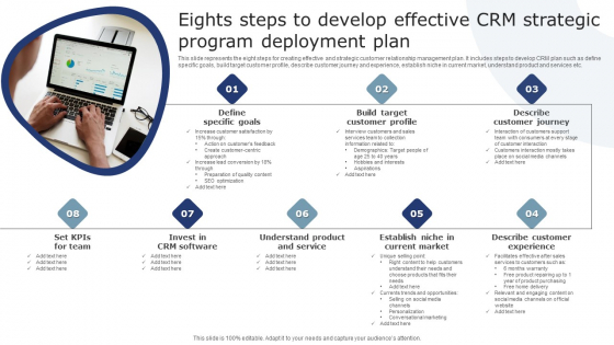 Eights Steps To Develop Effective CRM Strategic Program Deployment Plan Structure PDF