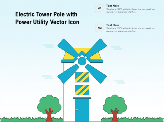 Electric Tower Pole With Power Utility Vector Icon Ppt PowerPoint Presentation File Mockup PDF