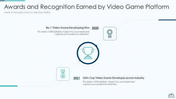 Electronic Game Pitch Deck Awards And Recognition Earned By Video Game Platform Background PDF