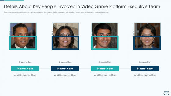 Electronic Game Pitch Deck Details About Key People Involved In Video Game Platform Executive Team Graphics PDF Electronic Game Pitch Deck Details About Key People Involved In Video Game Platform Executive Team Graphics PDF
