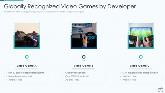 Electronic Game Pitch Deck Globally Recognized Video Games By Developer Diagrams PDF
